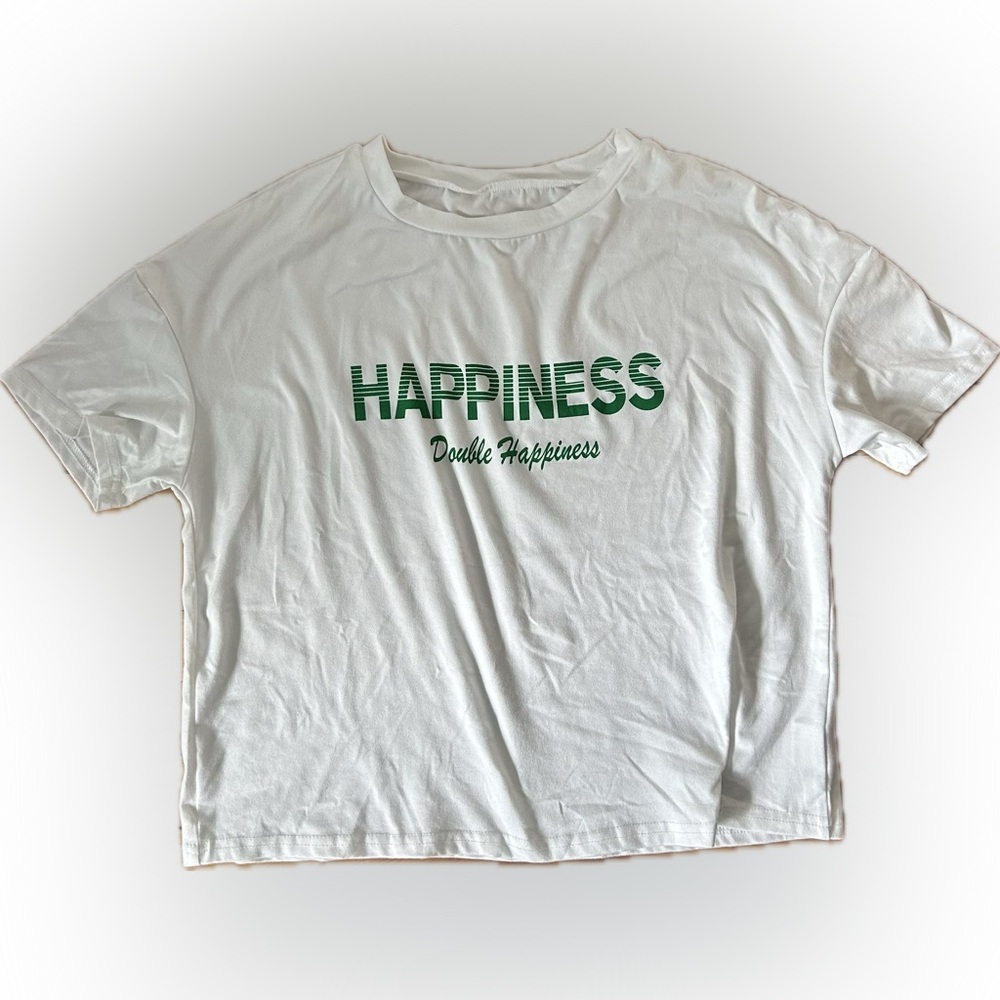 (3 for 35) happiness/double happiness cropped t-shirt